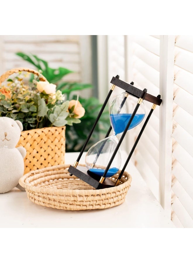 Hourglass 20 Minutes Wooden  Decoration Hourglass Gift for Home, Desk, Office Decoration (Blue Sand) - Image 3